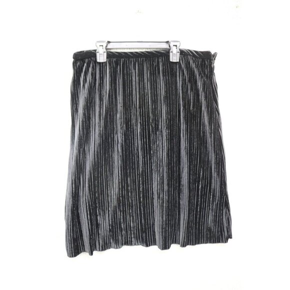 Sanctuary Black Ribbed Velvet Skirt-Size Large-Side Zip-Whimsigoth - Picture 1 of 9